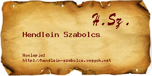 Hendlein Szabolcs névjegykártya
