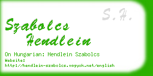 szabolcs hendlein business card